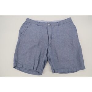 Peter Millar Mens 36 Seaside Linen Blend Blue Casual Summer Shorts MS19B10